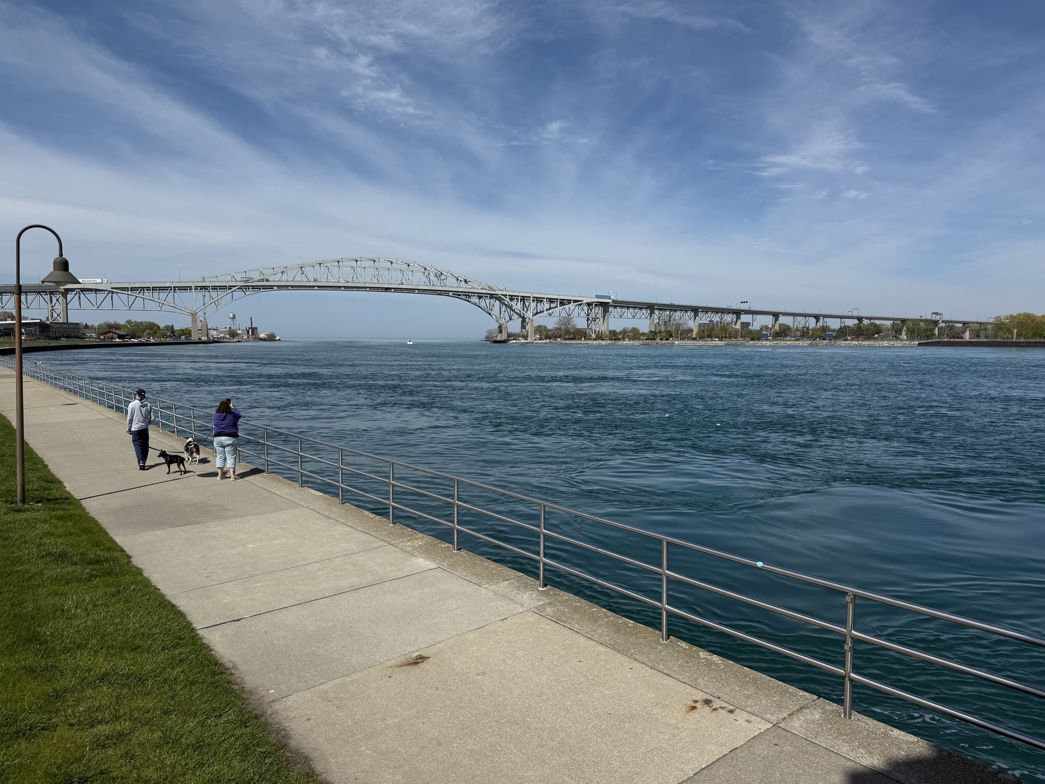St Clair River and Blue Water Bridge