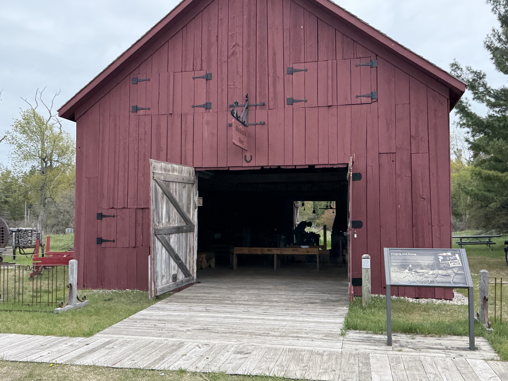 Blacksmith in historic village