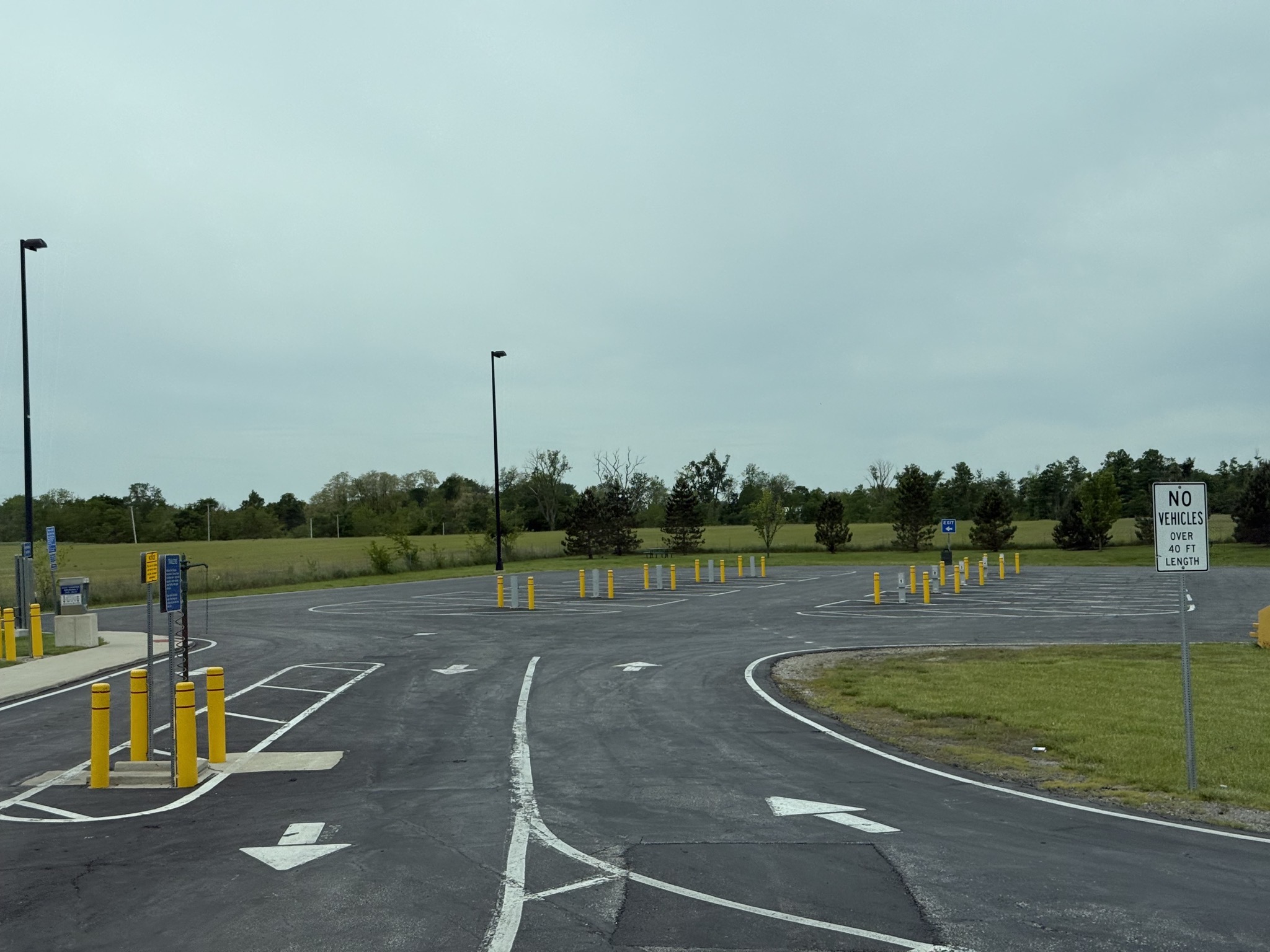 RV hookups in rest area, but too short for us