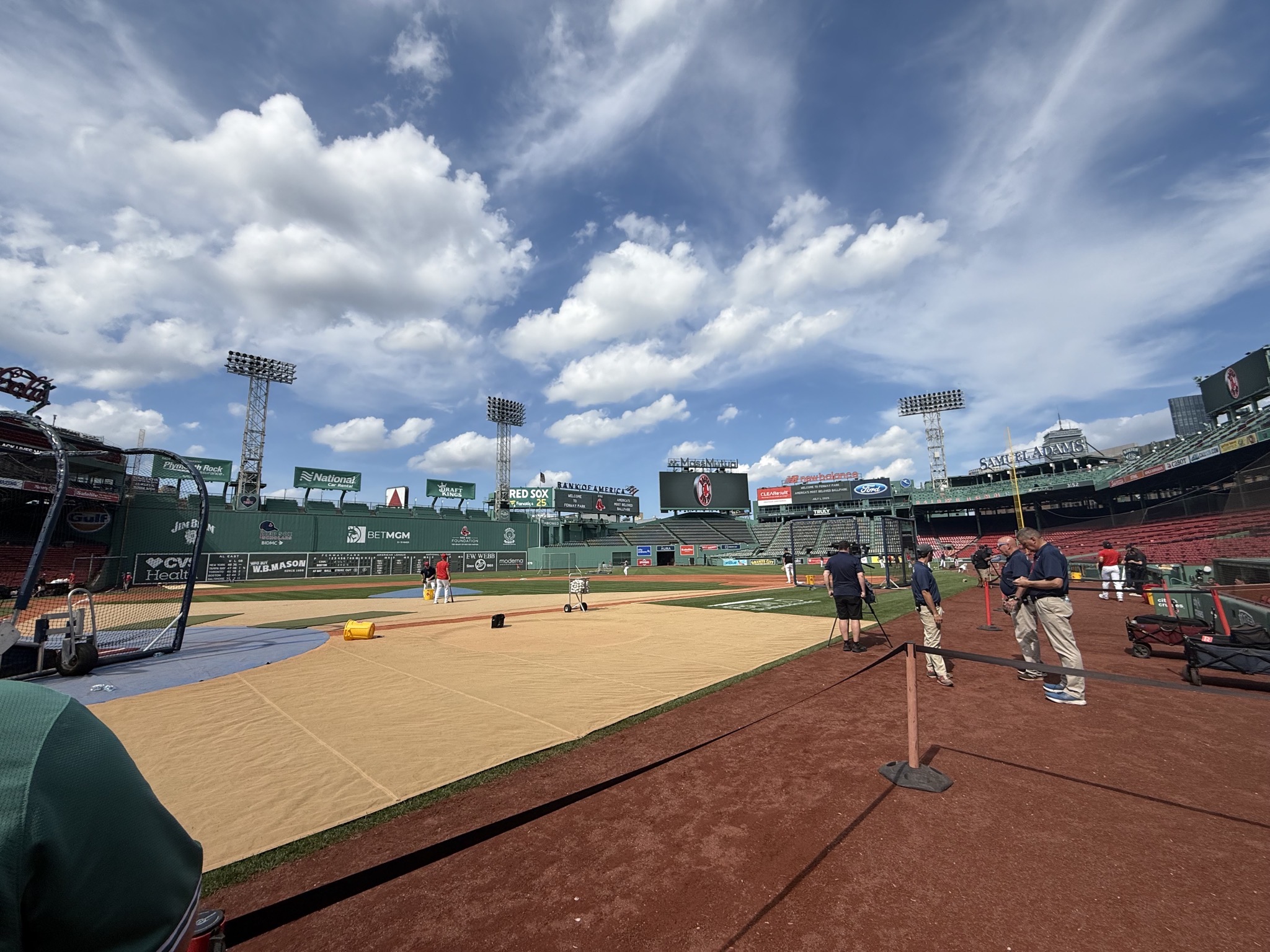 On the field