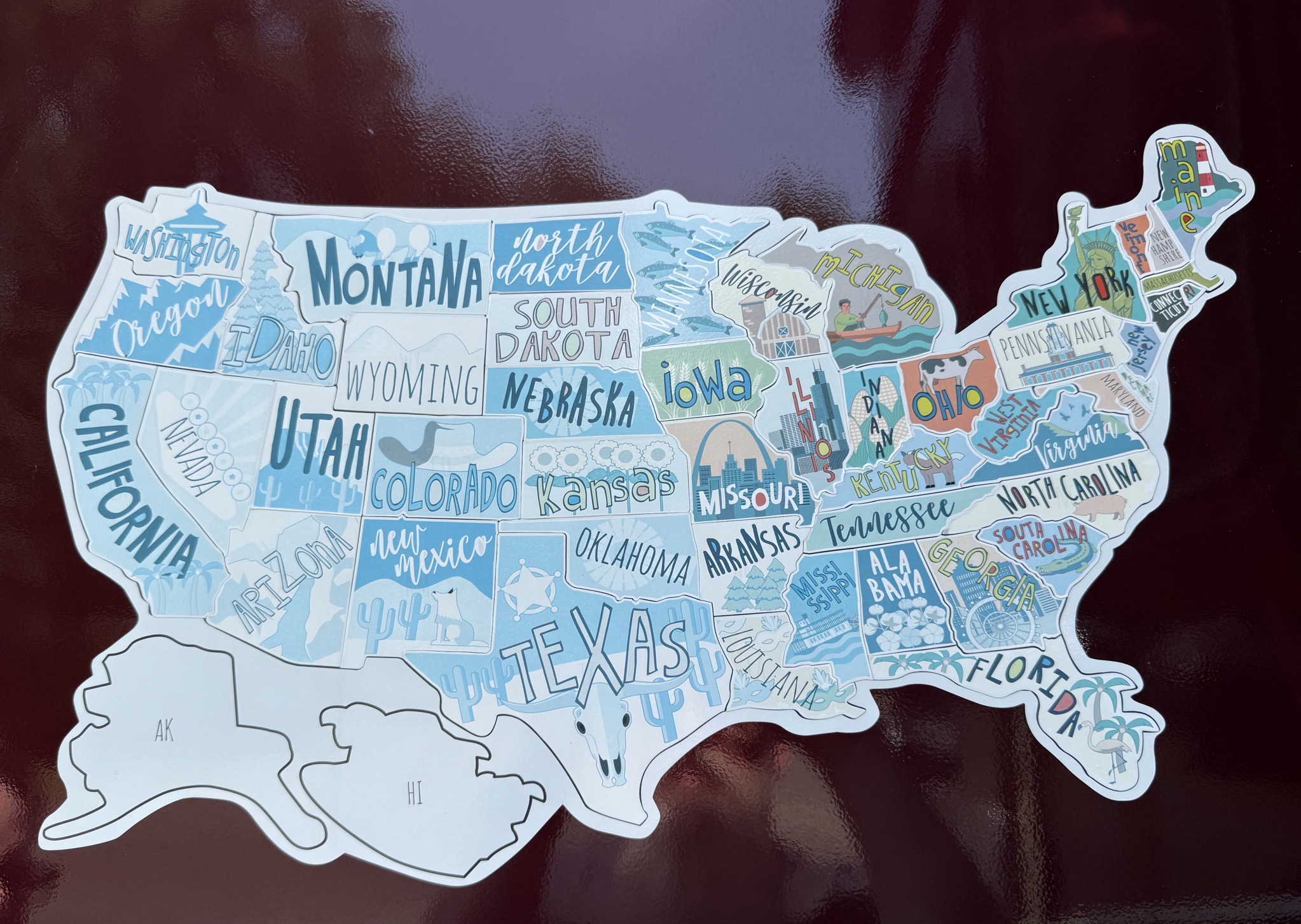 Completed contiguious states map
