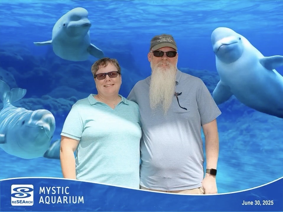 Souvenir photo with belugas