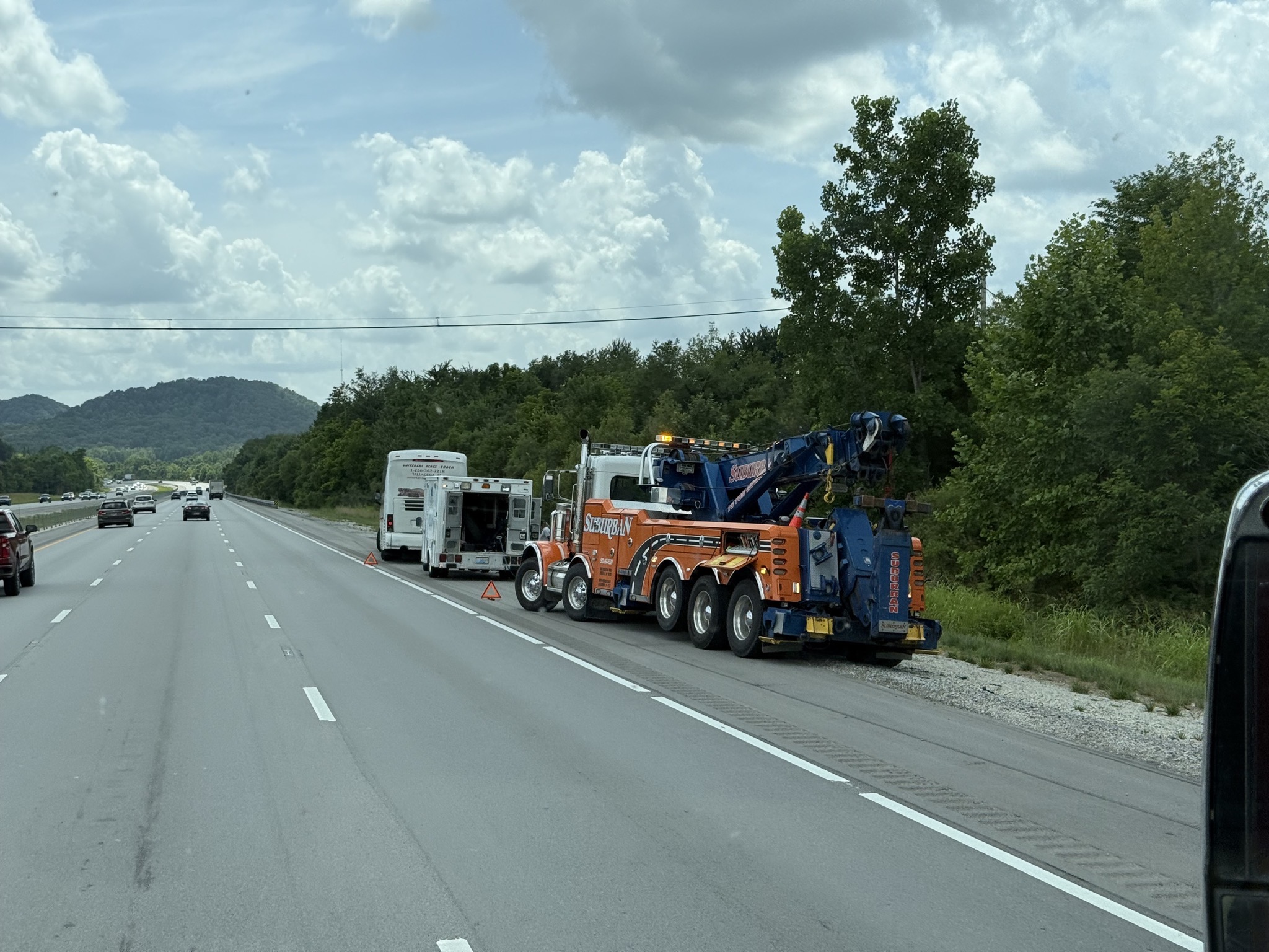Coach broken down