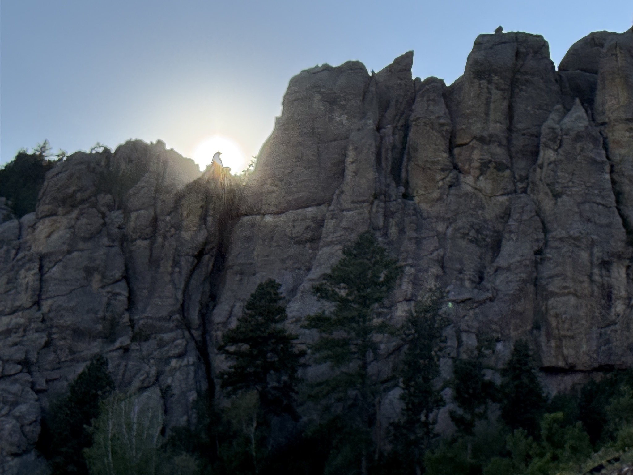 Sun over rocks