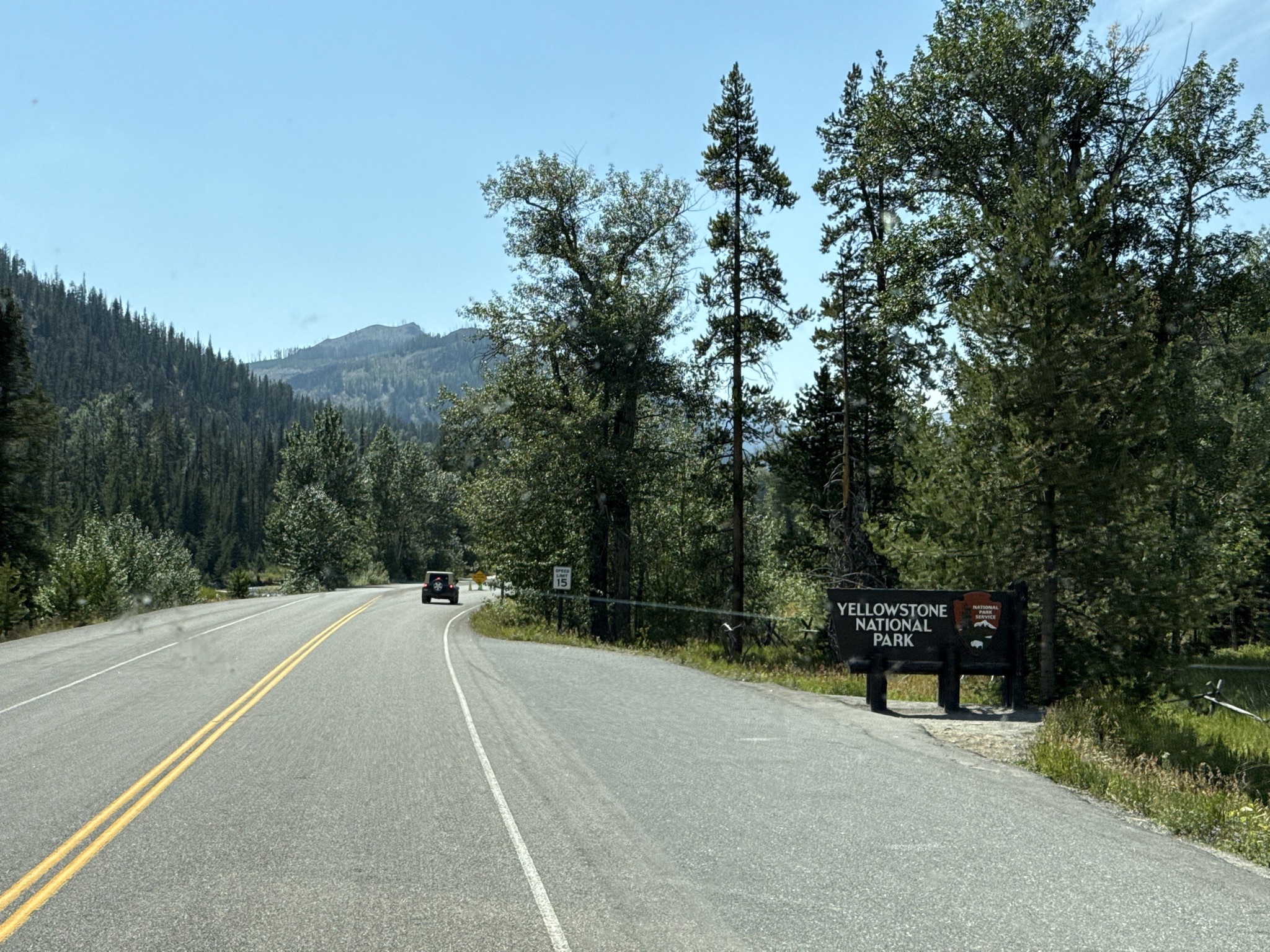 Yellowstone National Park east entrance sign
