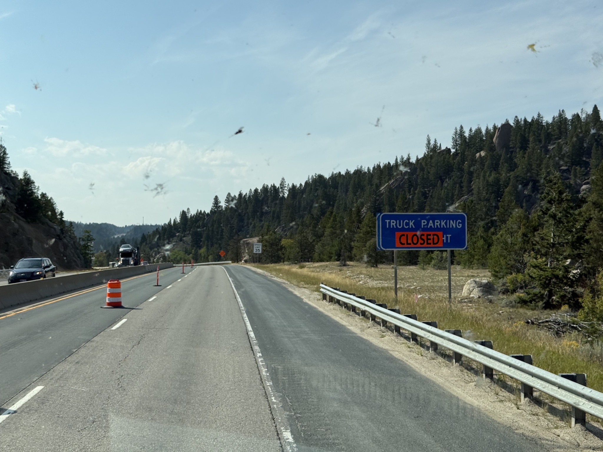Truck parking closed on I-90 West