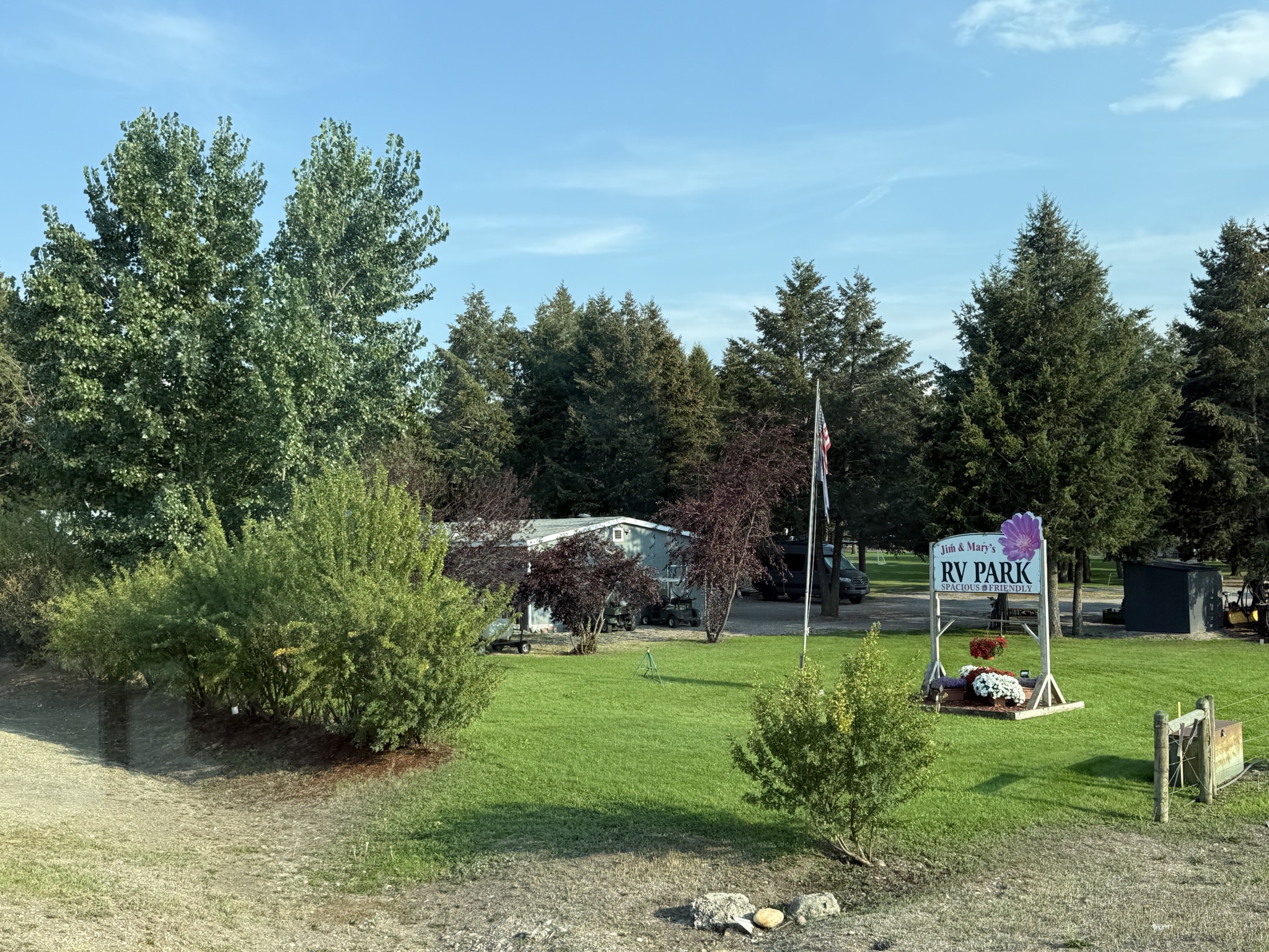 Arriving at Jim & Mary's RV Park
