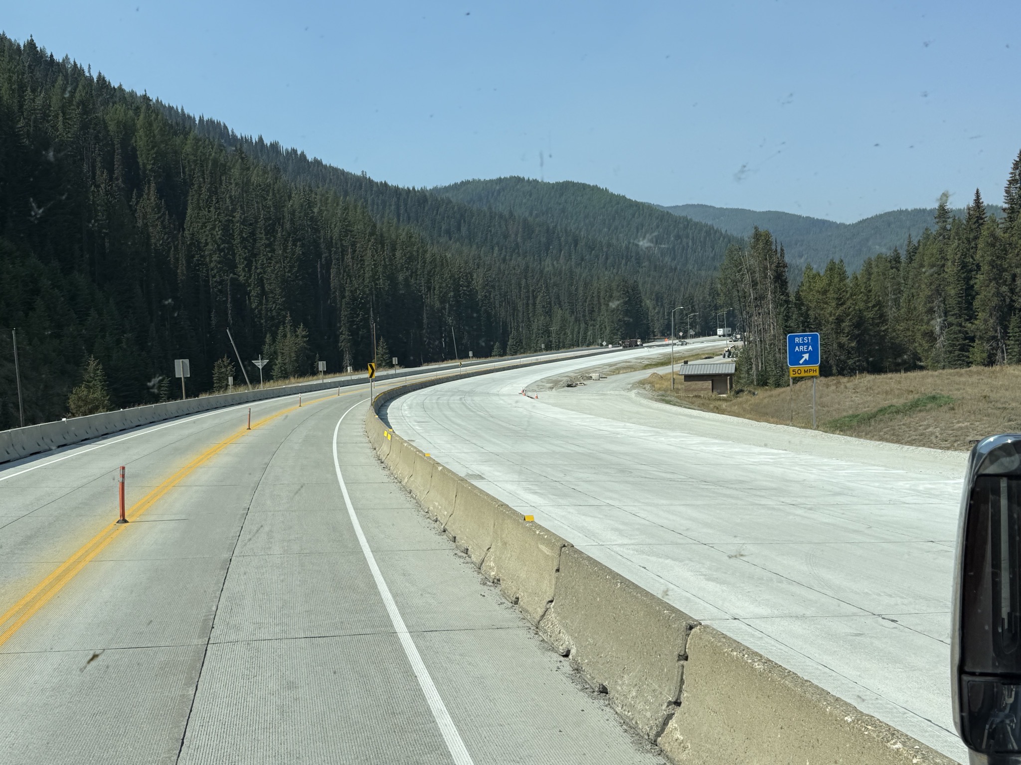 Rest area closed due to roadworks
