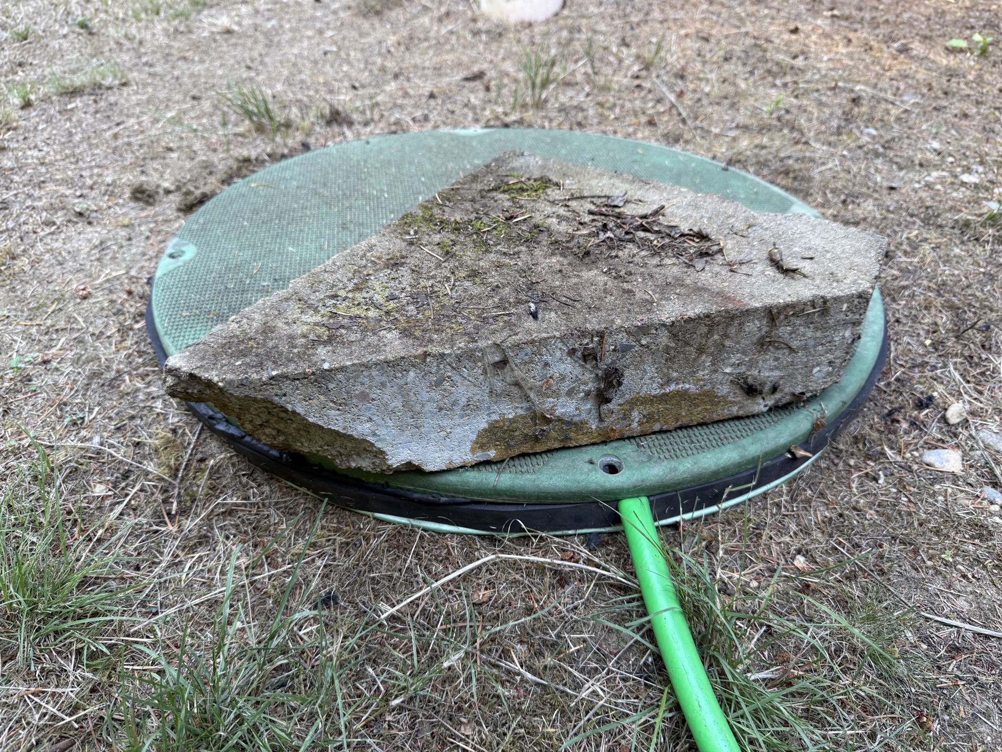 Hose into septic tank