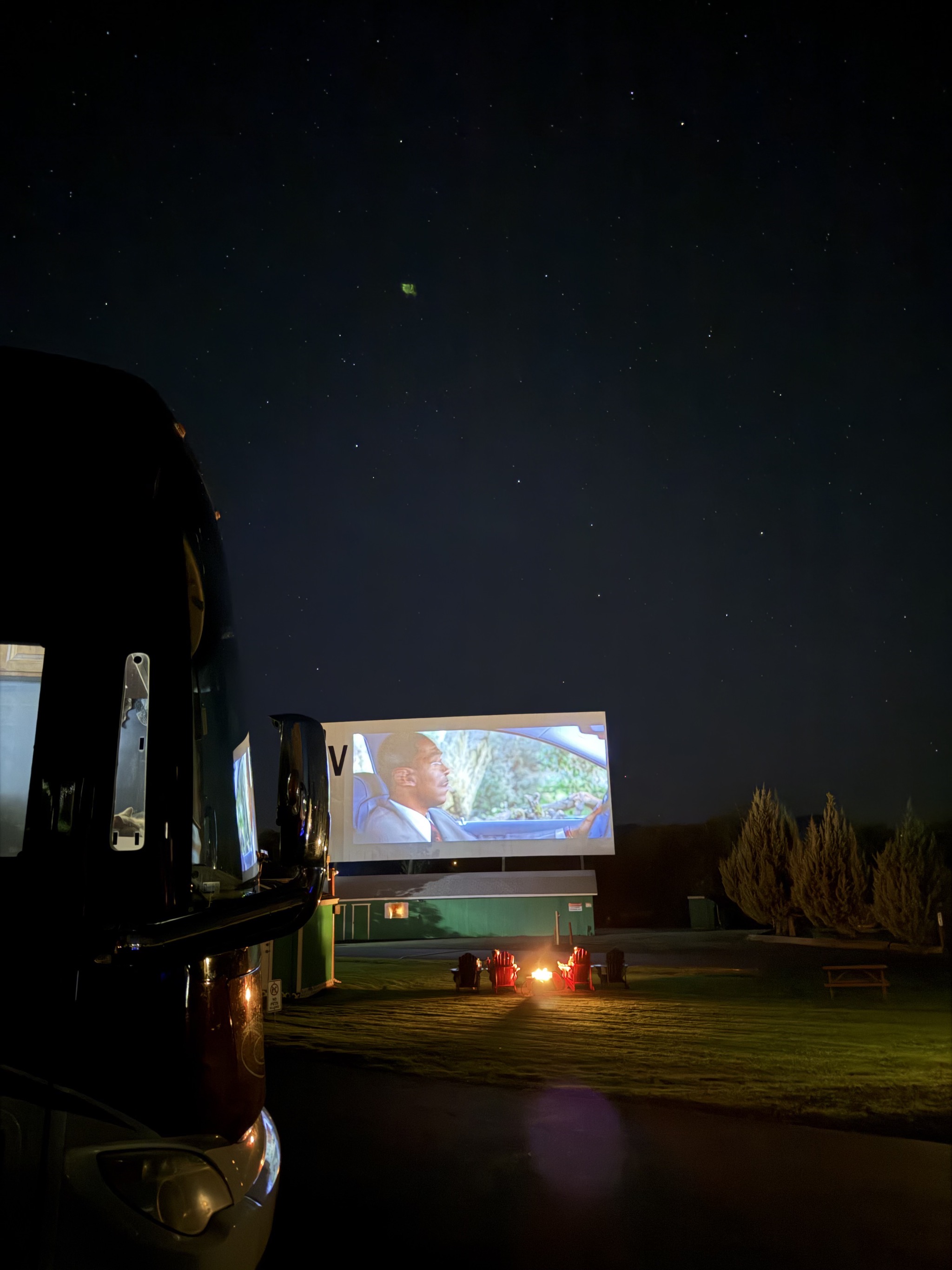 Movie screen, viewed from our site
