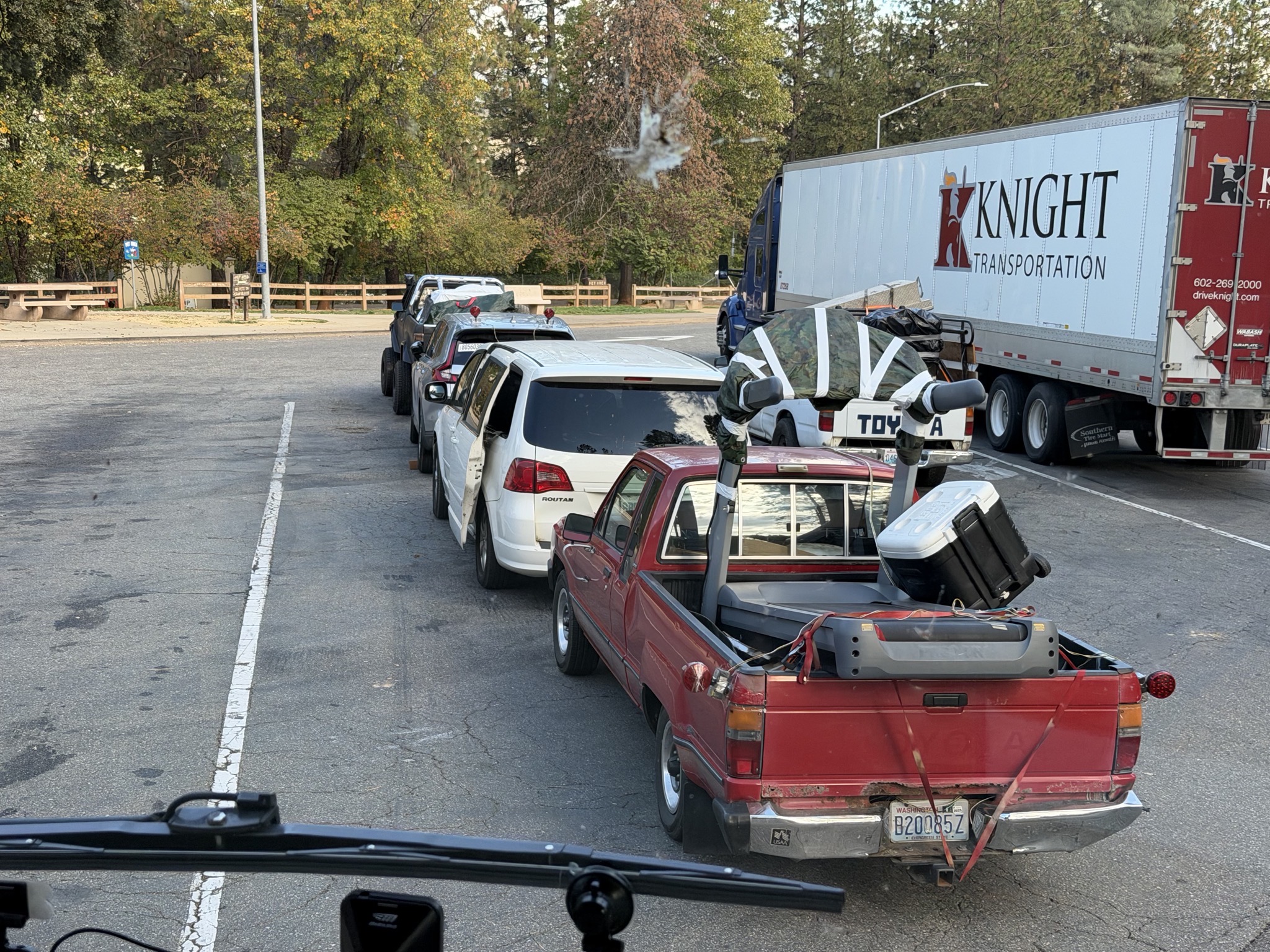 Junk cars in a rest area