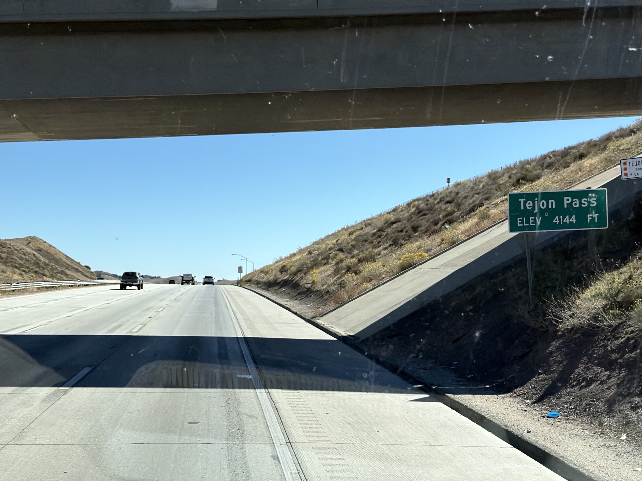 Tejon Pass, elevation 4144 feet