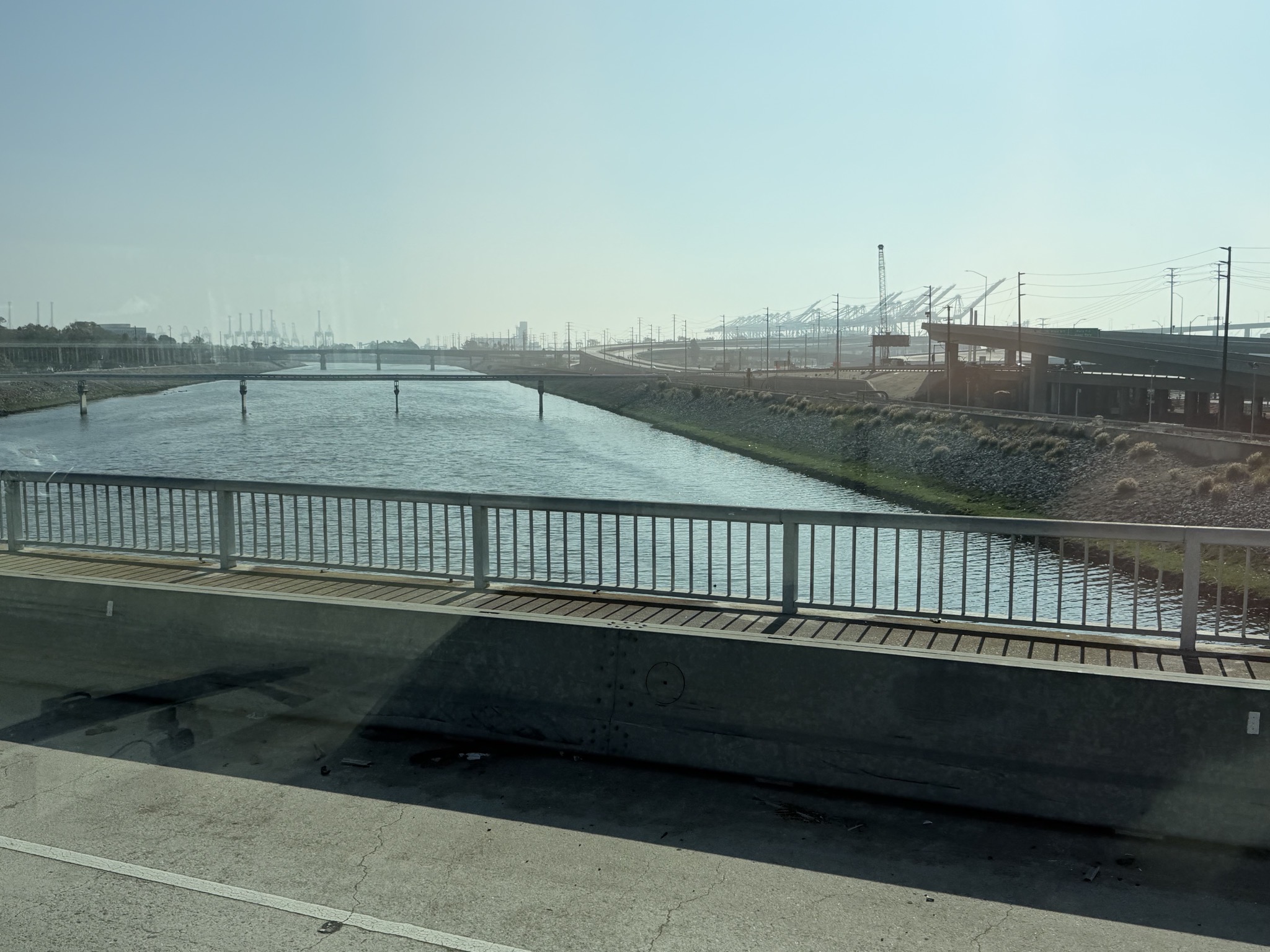 Los Angeles River, actually with water in near the coast