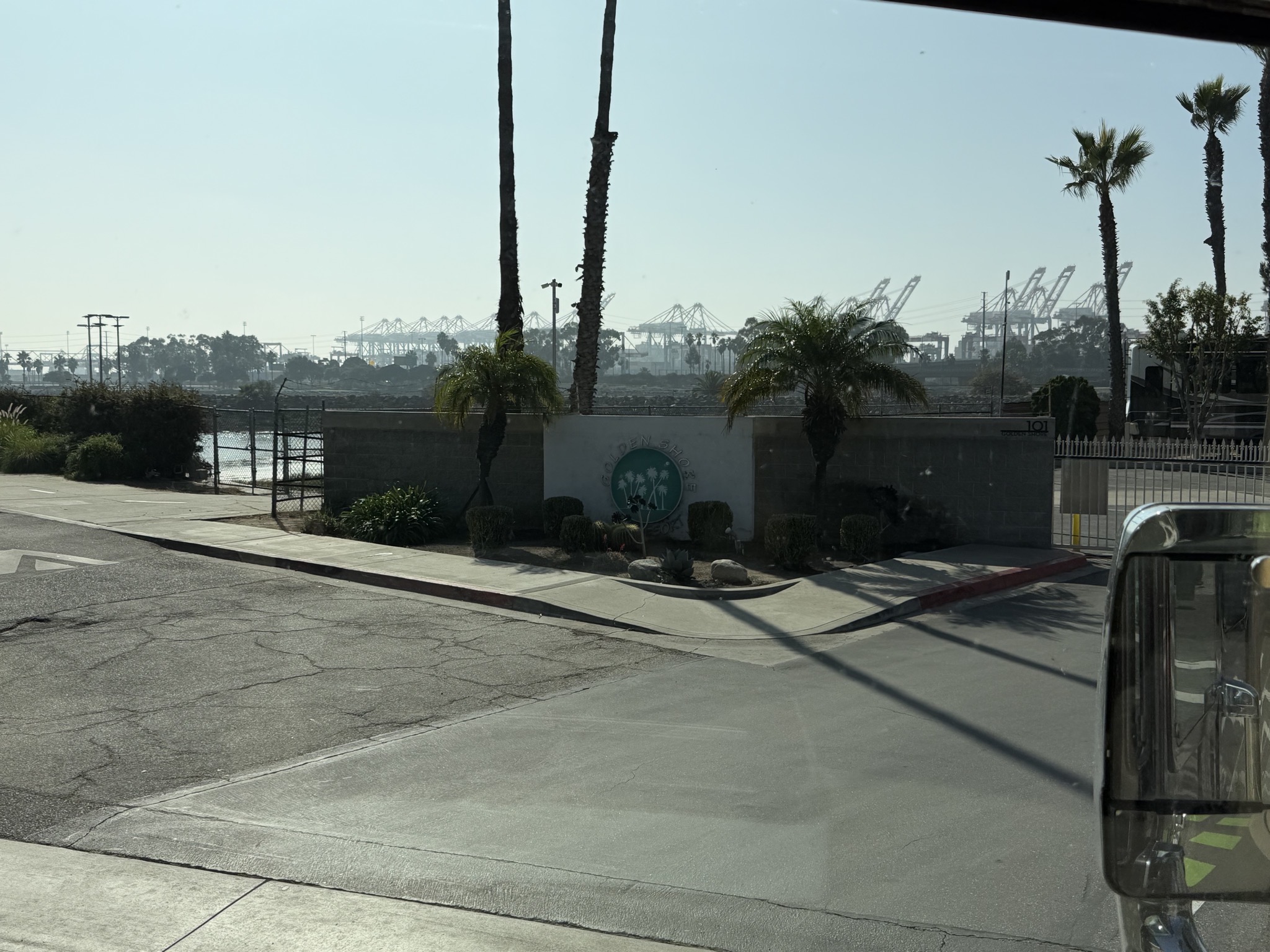 Arriving at Golden Shore RV Resort