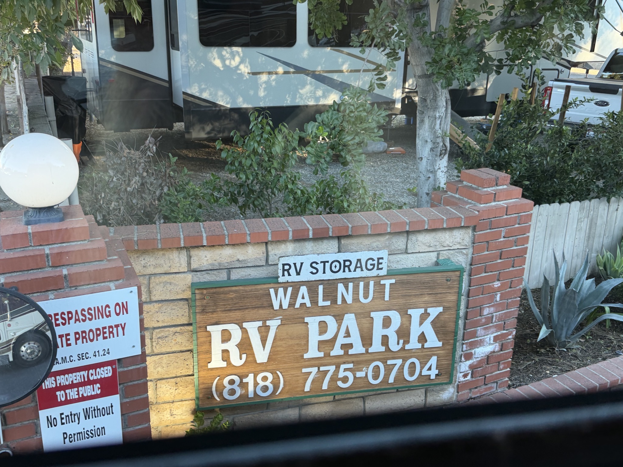 Leaving Walnut RV Park