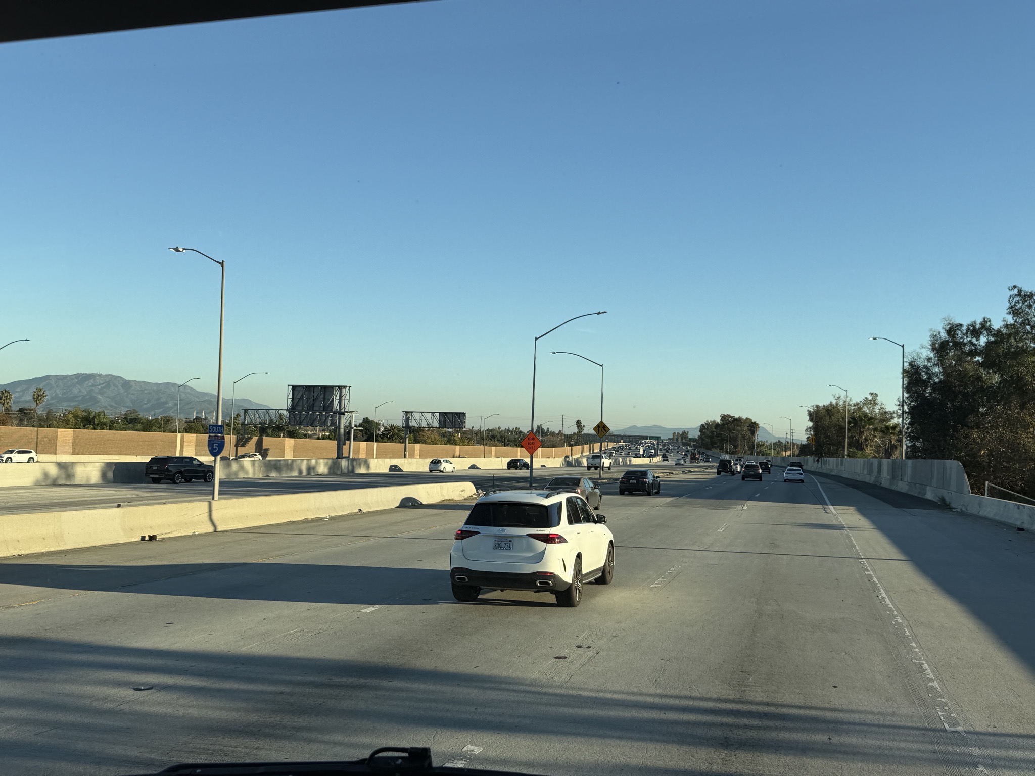 Entering I-5 South