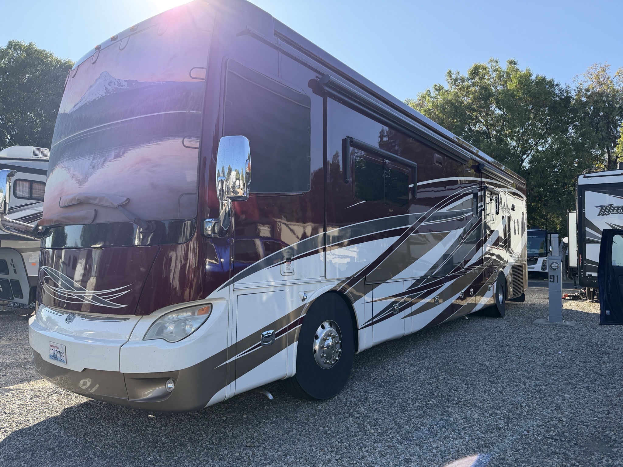 Our coach stored for our NZ trip