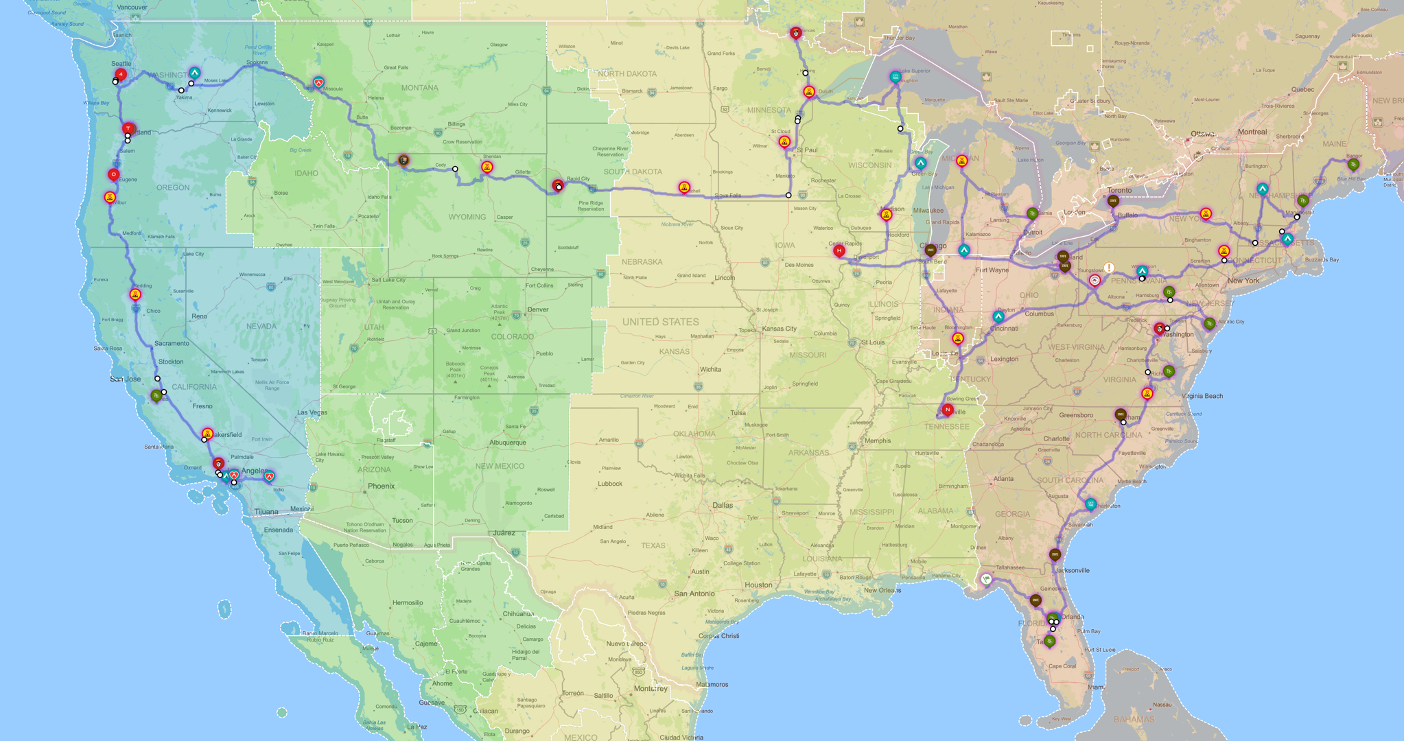 Timezones 2025 map