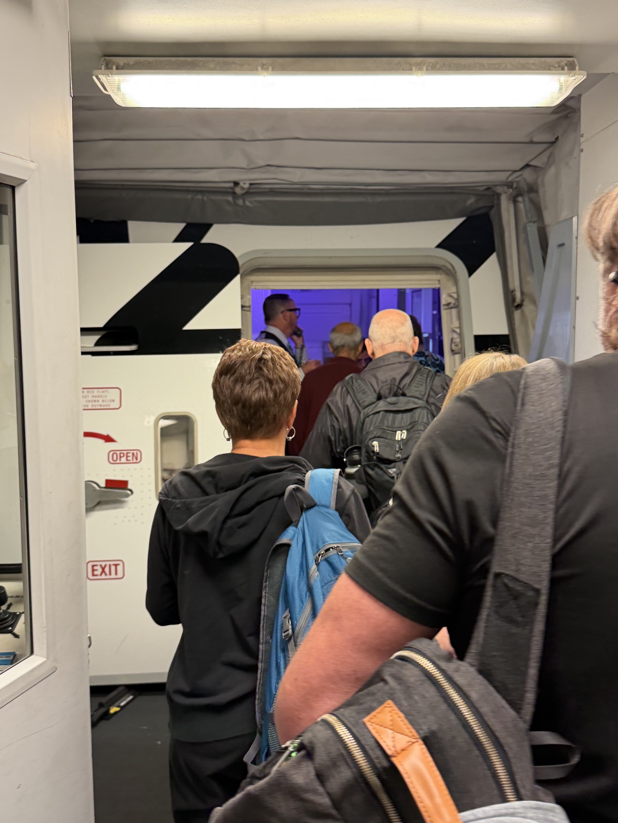 Boarding the plane