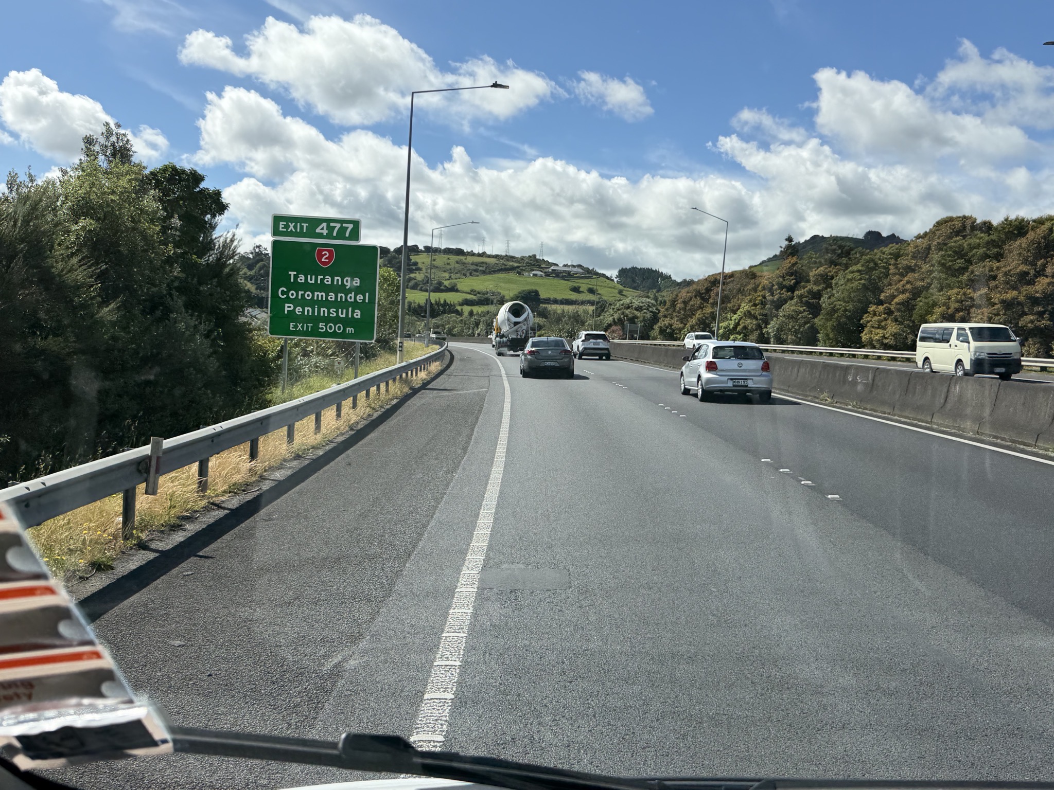 Exit towards Tauranga