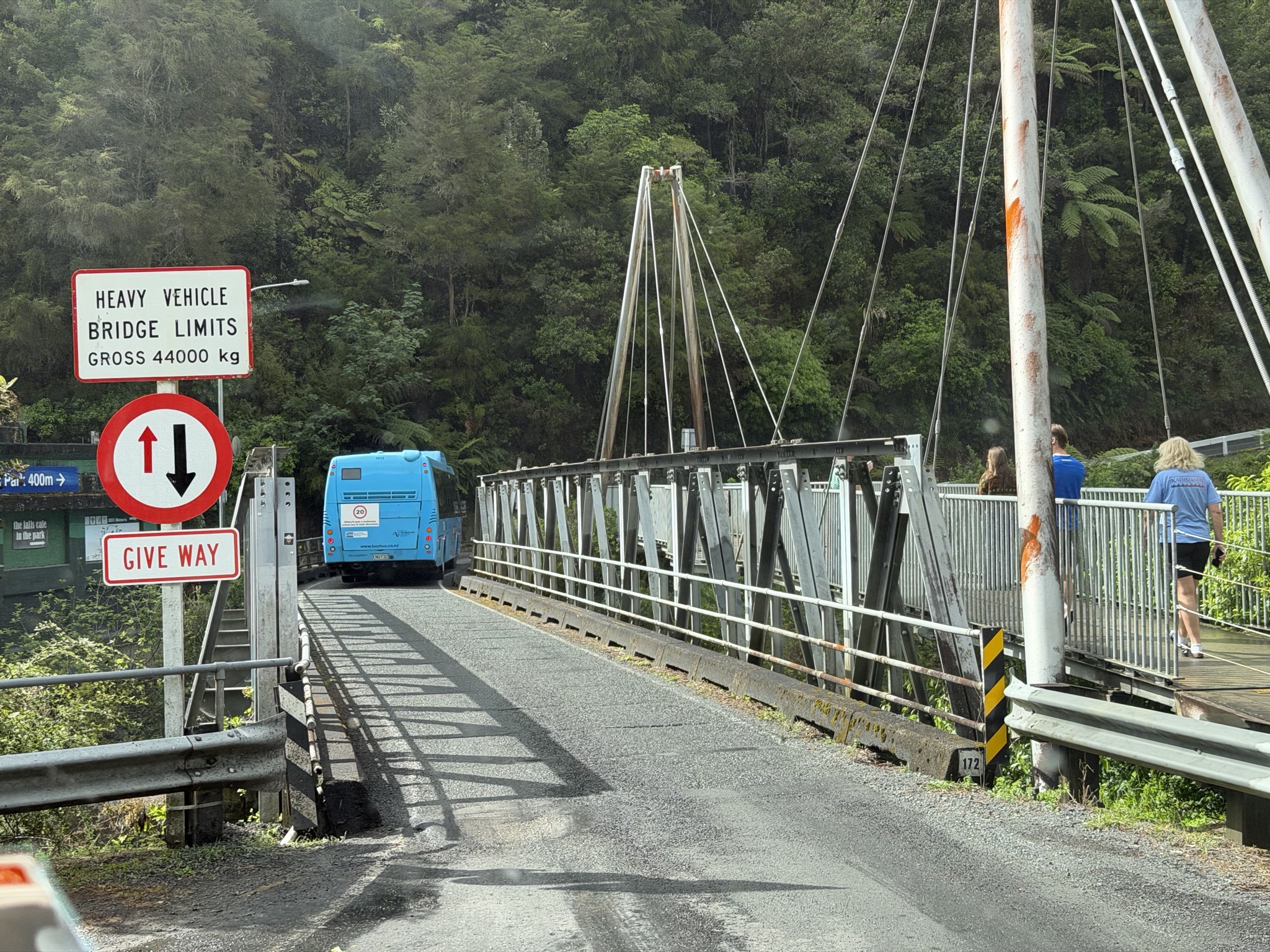McLaren Falls one lane bridge