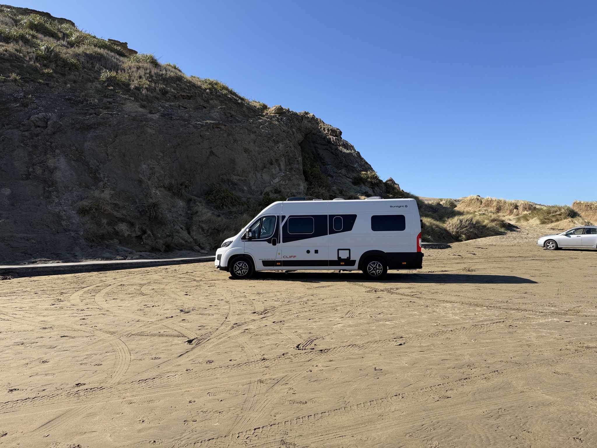 Van on the sand