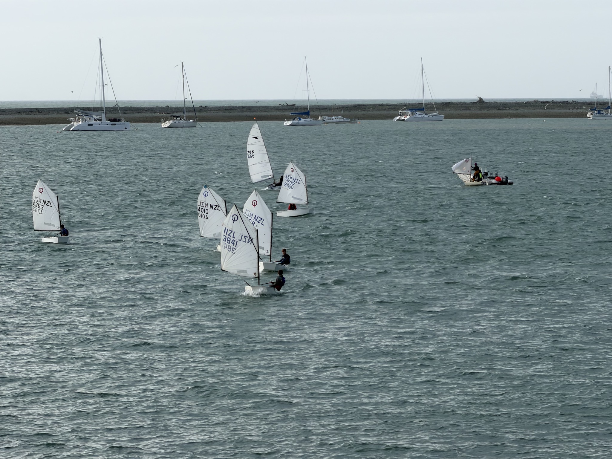 Watching sailing school during dinner