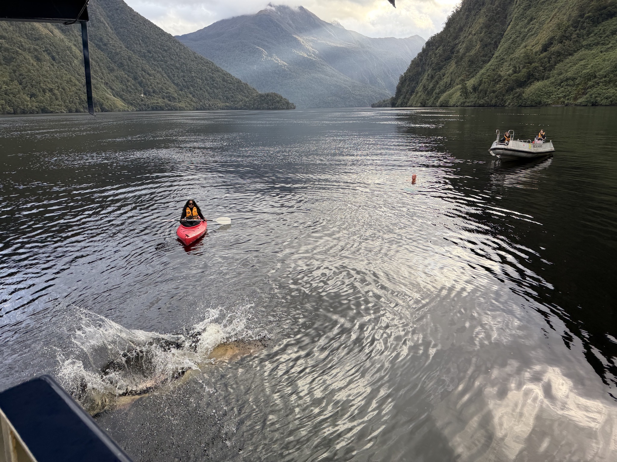 Kayak and swimming