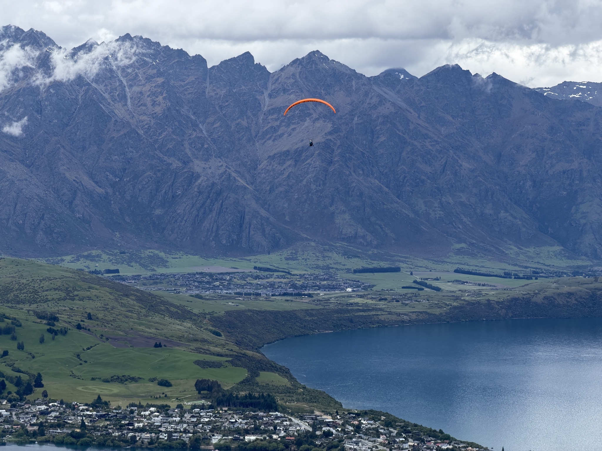 Mountains and paraglider