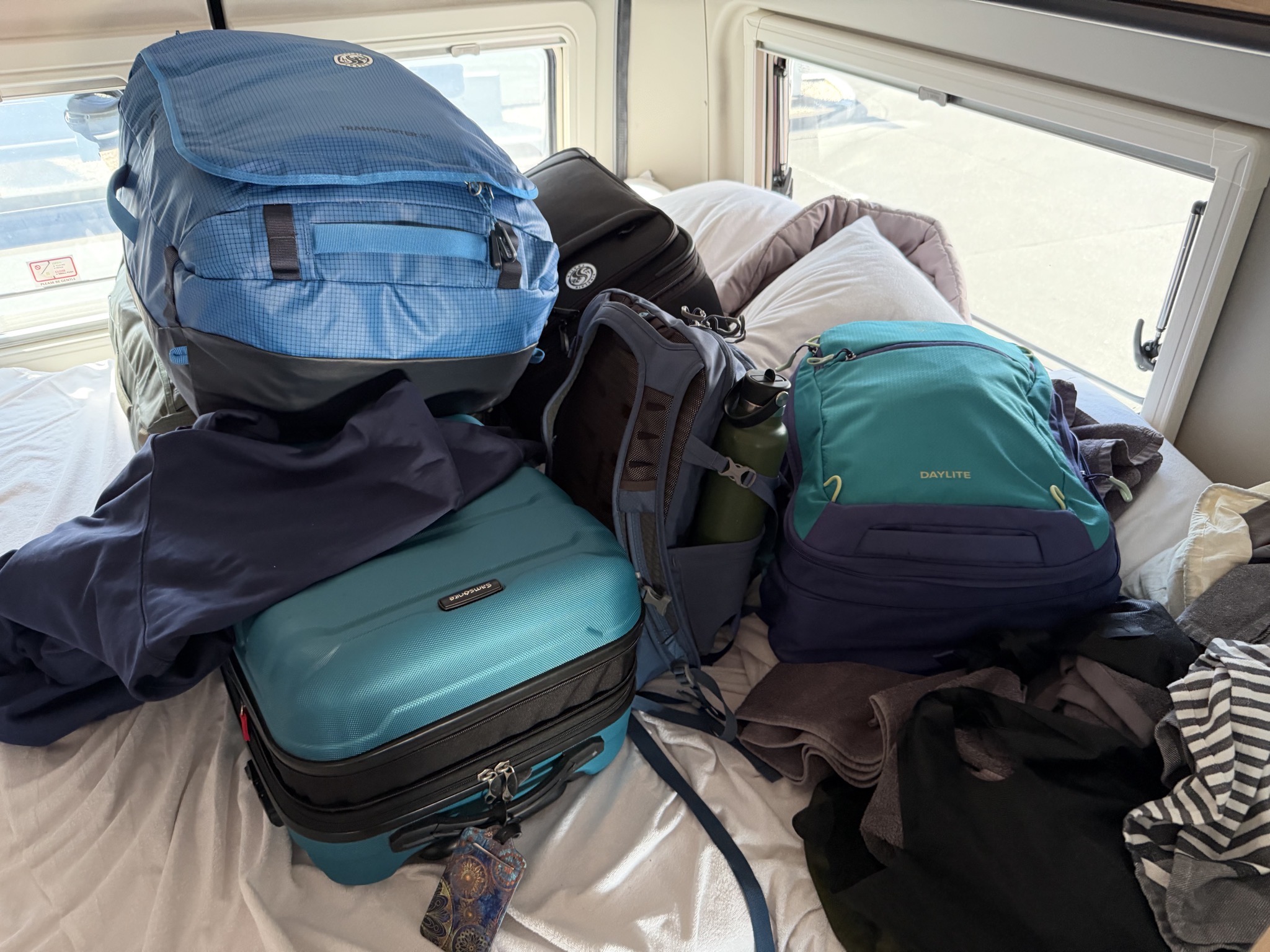 A pile of our luggage