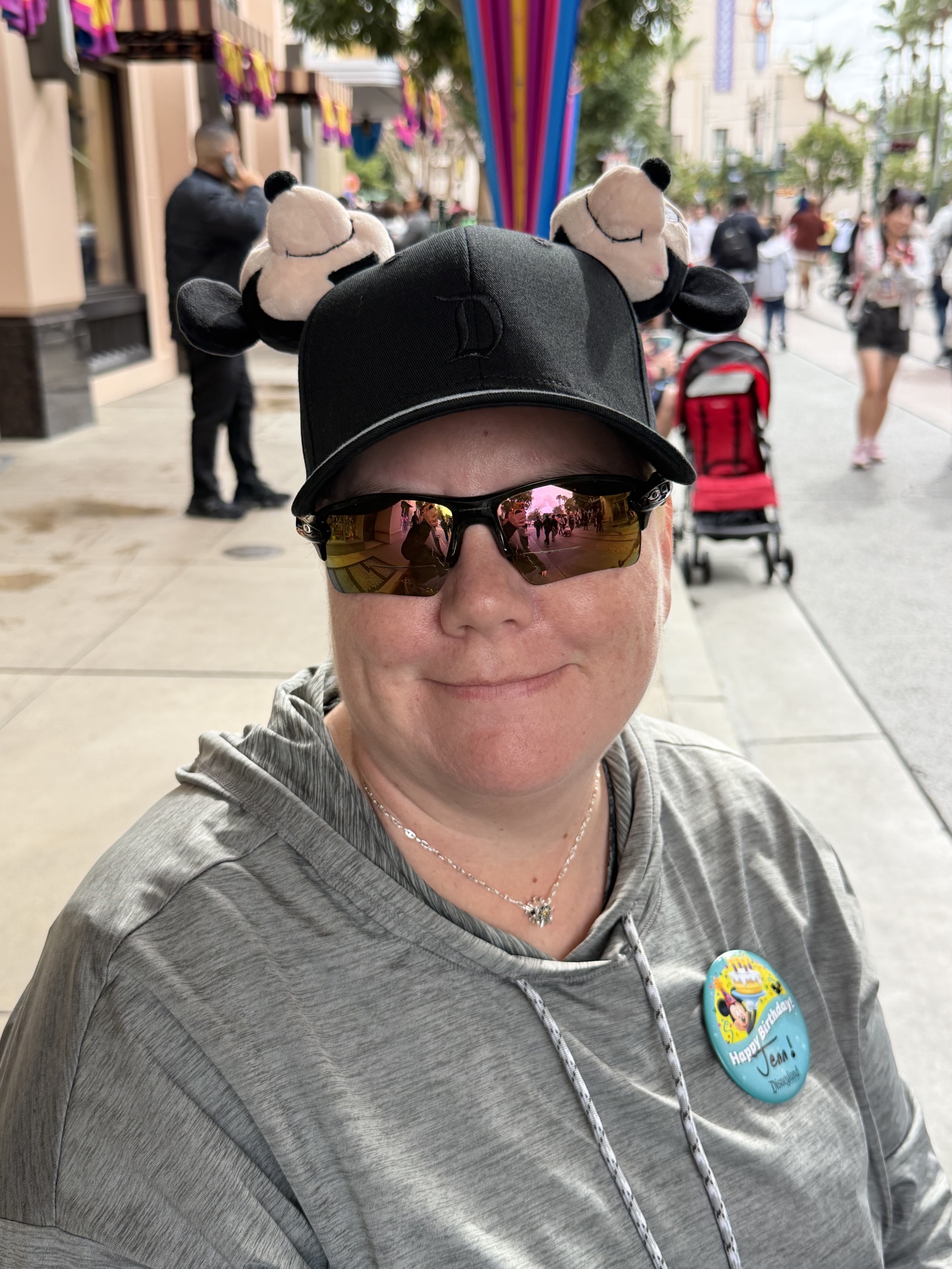 Jenn with a birthday badge