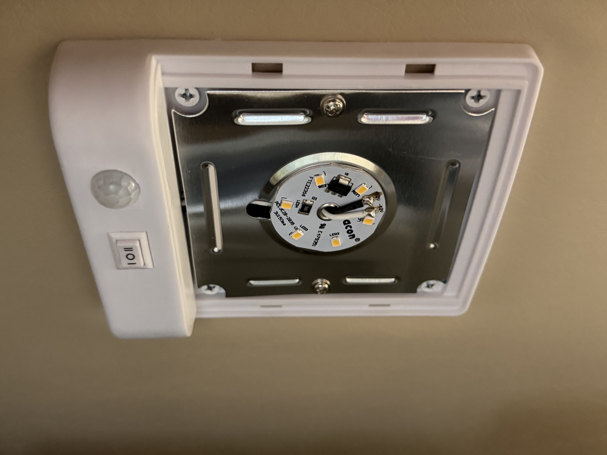 Remounted on the ceiling