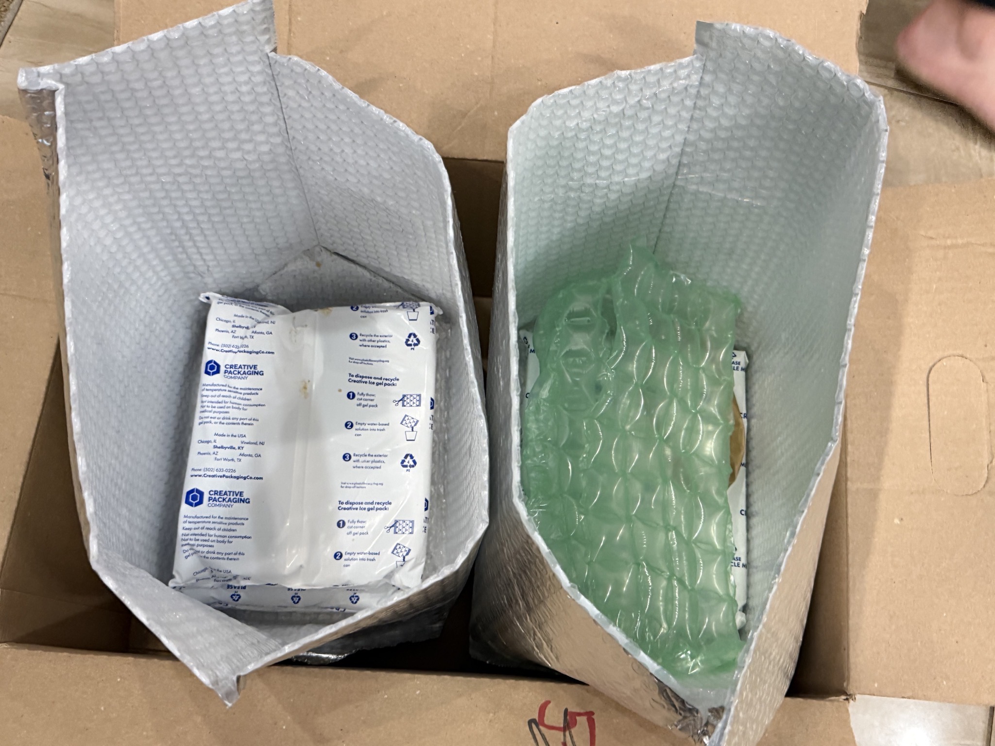 Ice blocks and insulation