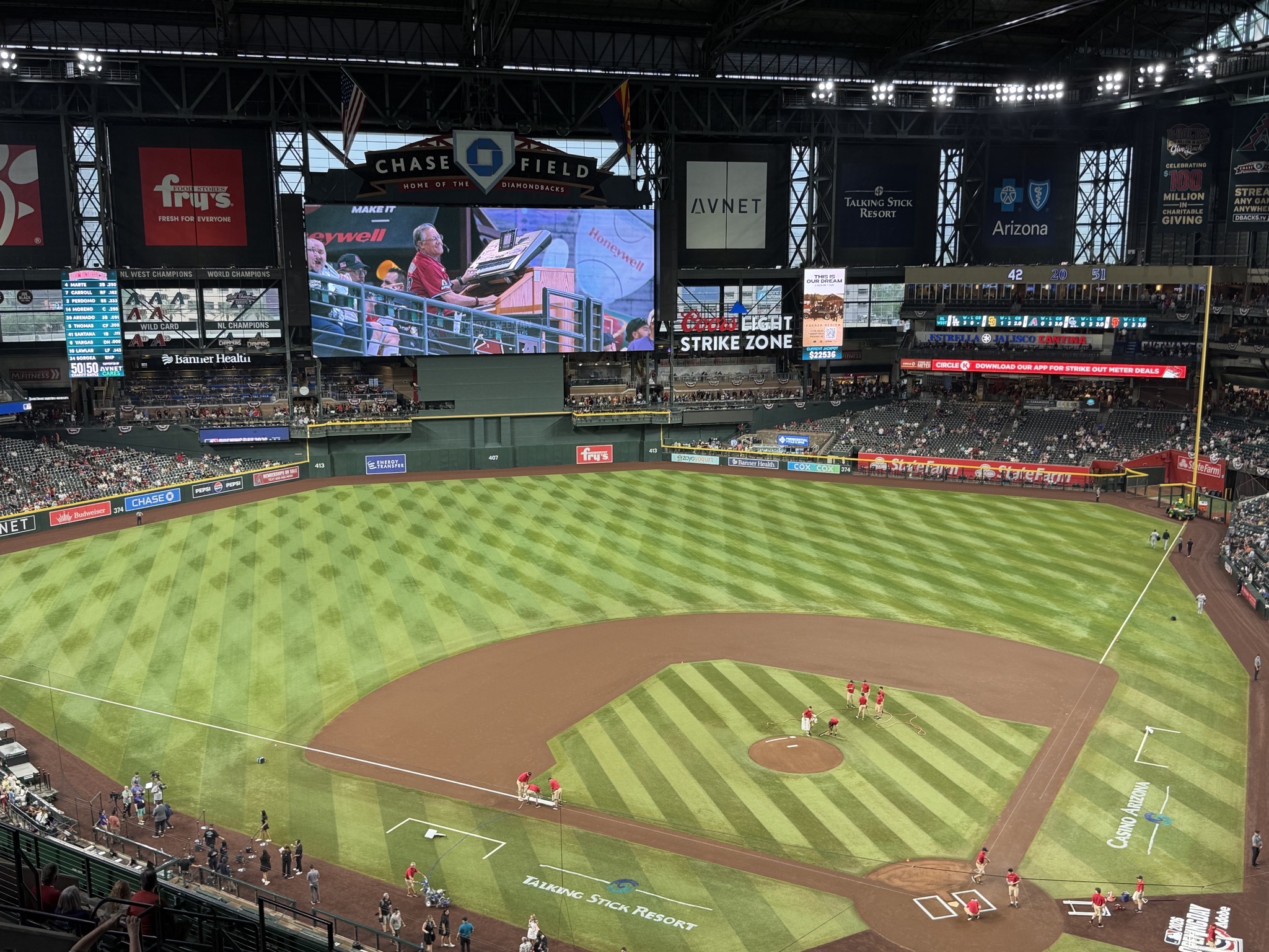 View from our seats: Section 319, Row 14, Seats 1 - 2