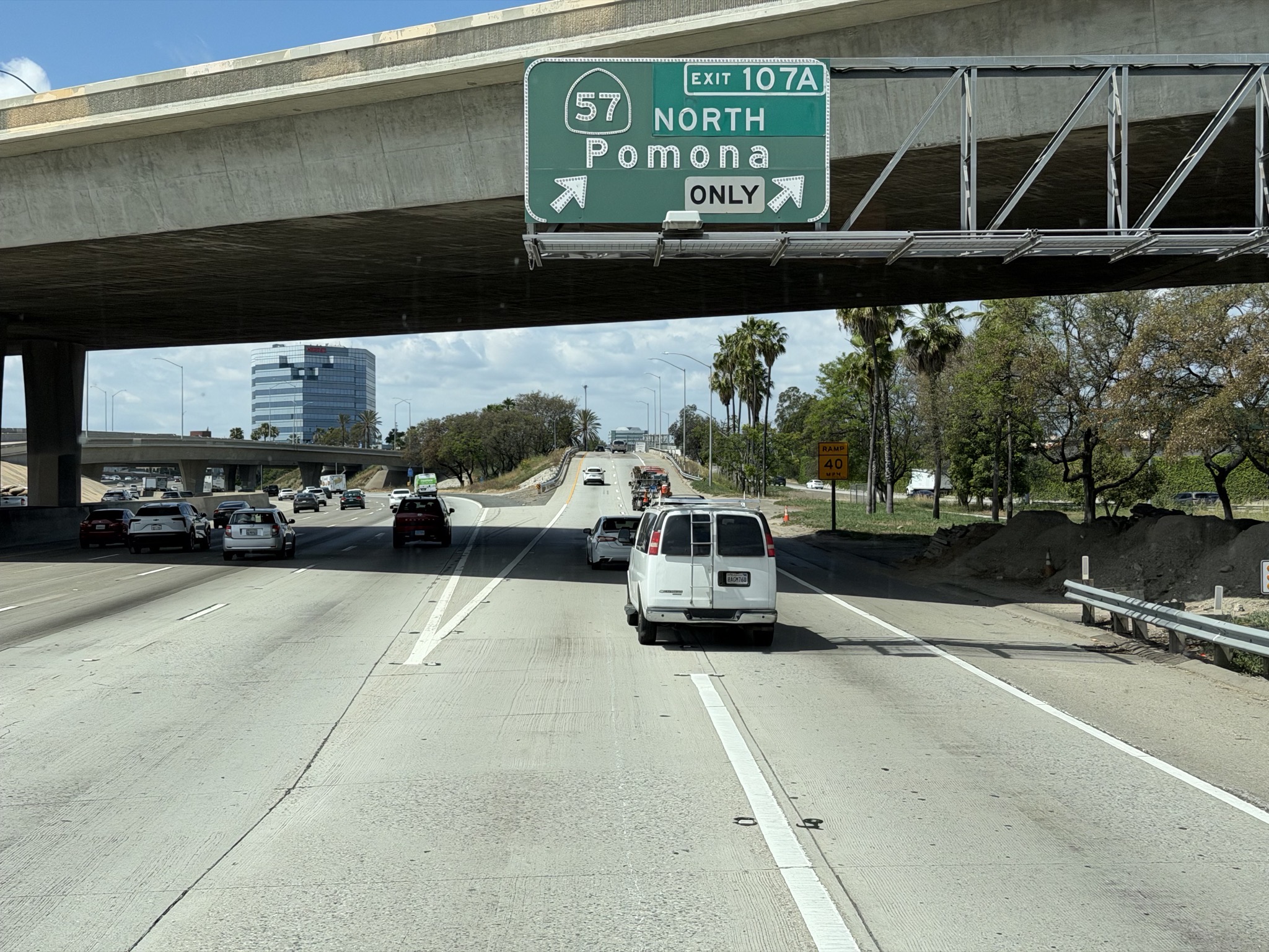 Exit to CA-57 North