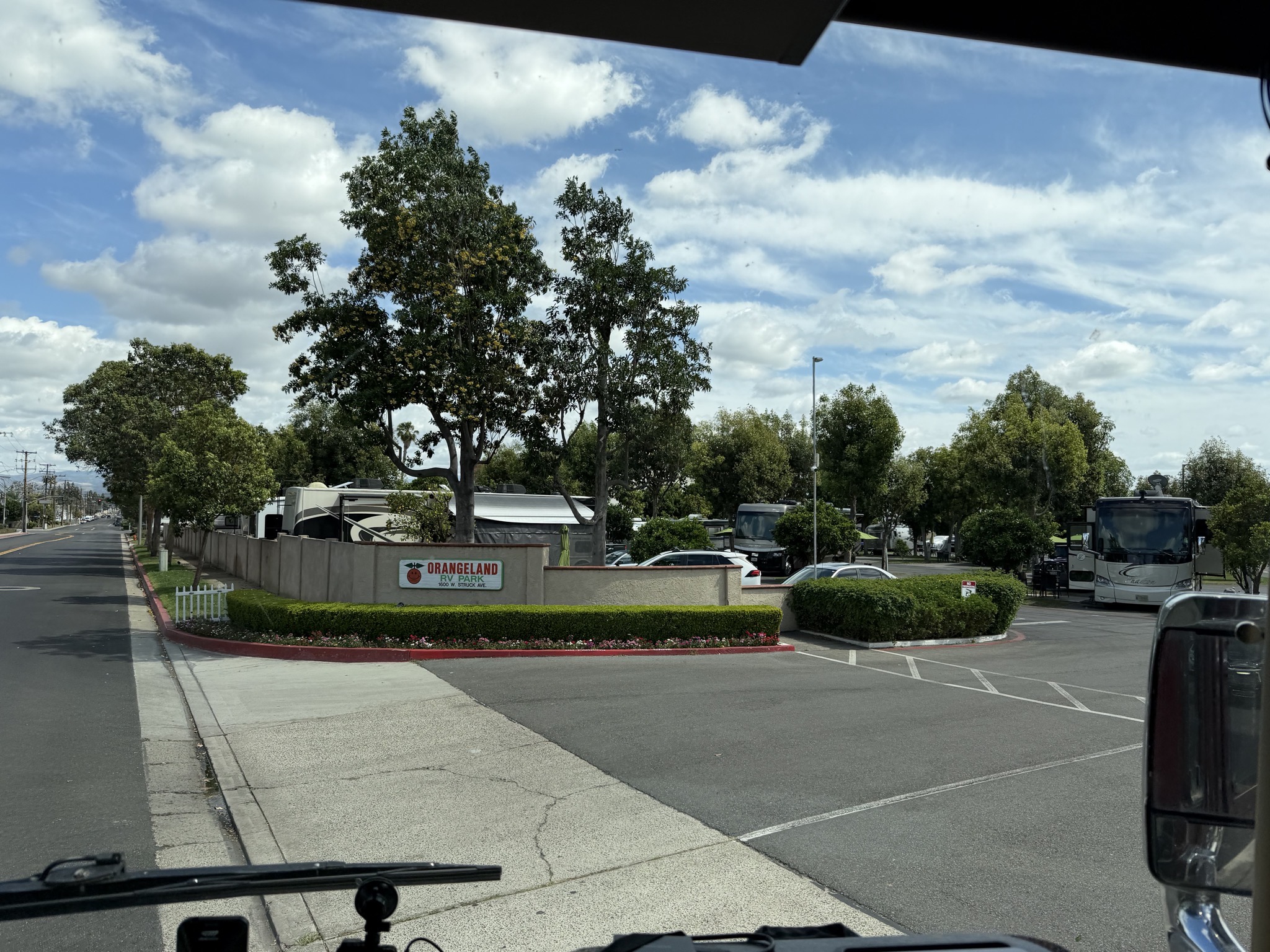Arriving at Orangeland RV Park