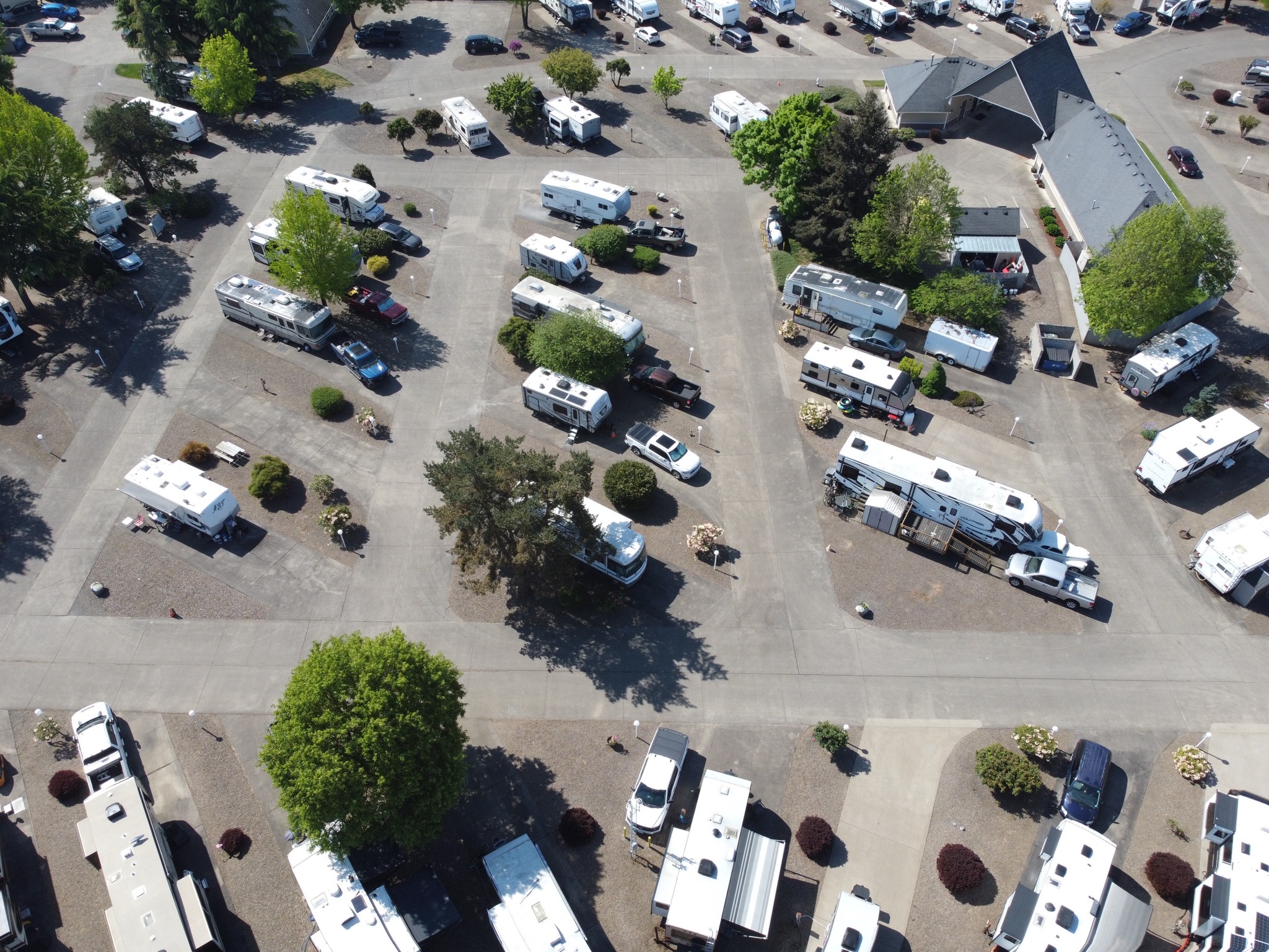 Aerial view of campground