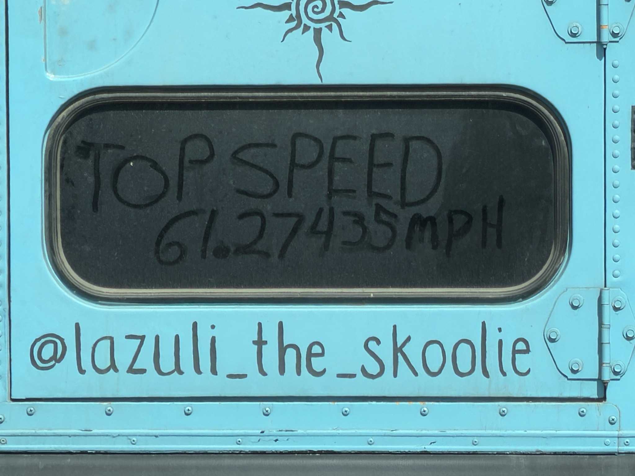 Top speed 61.27435 MPH