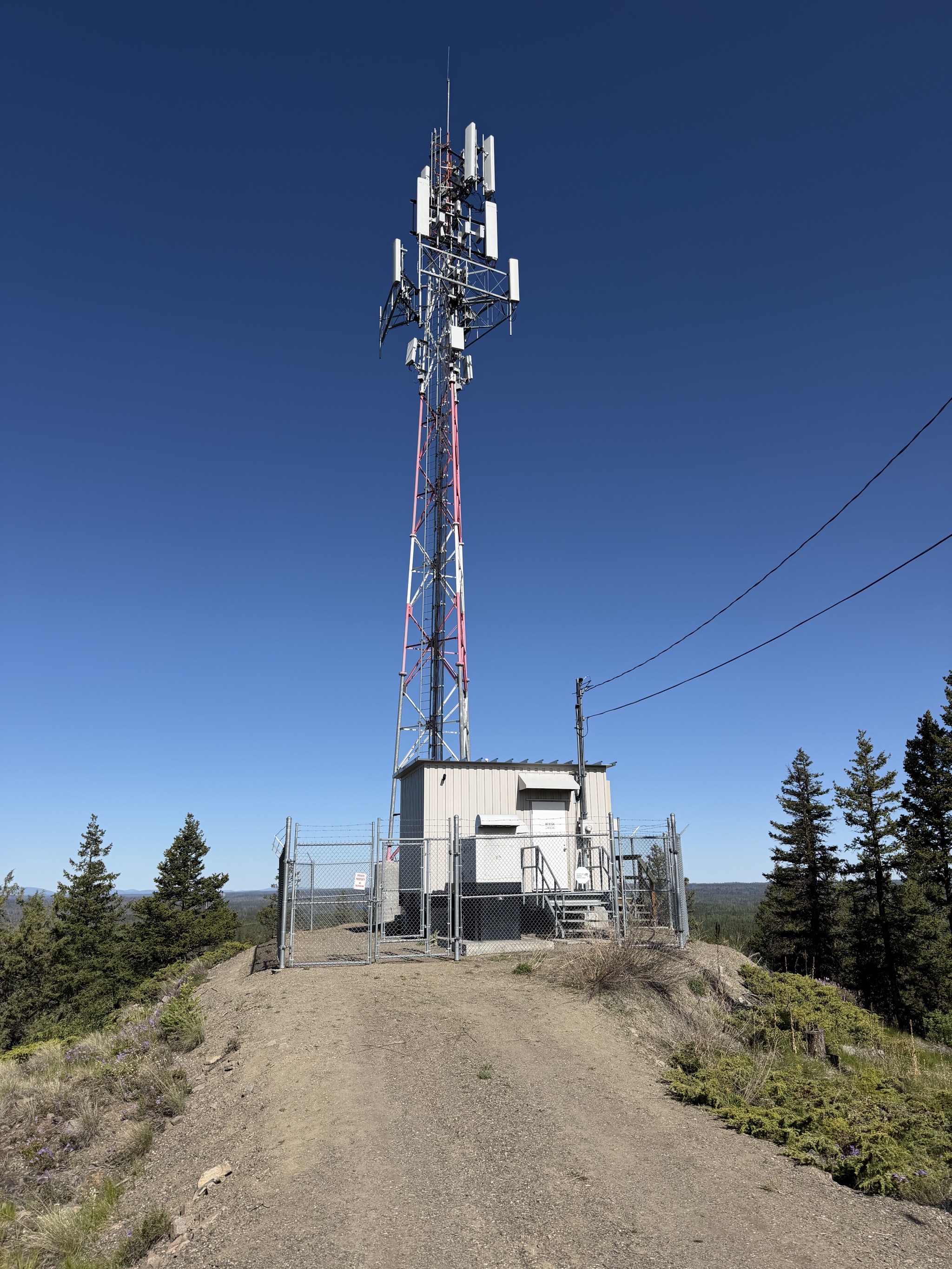 Cell tower at the top