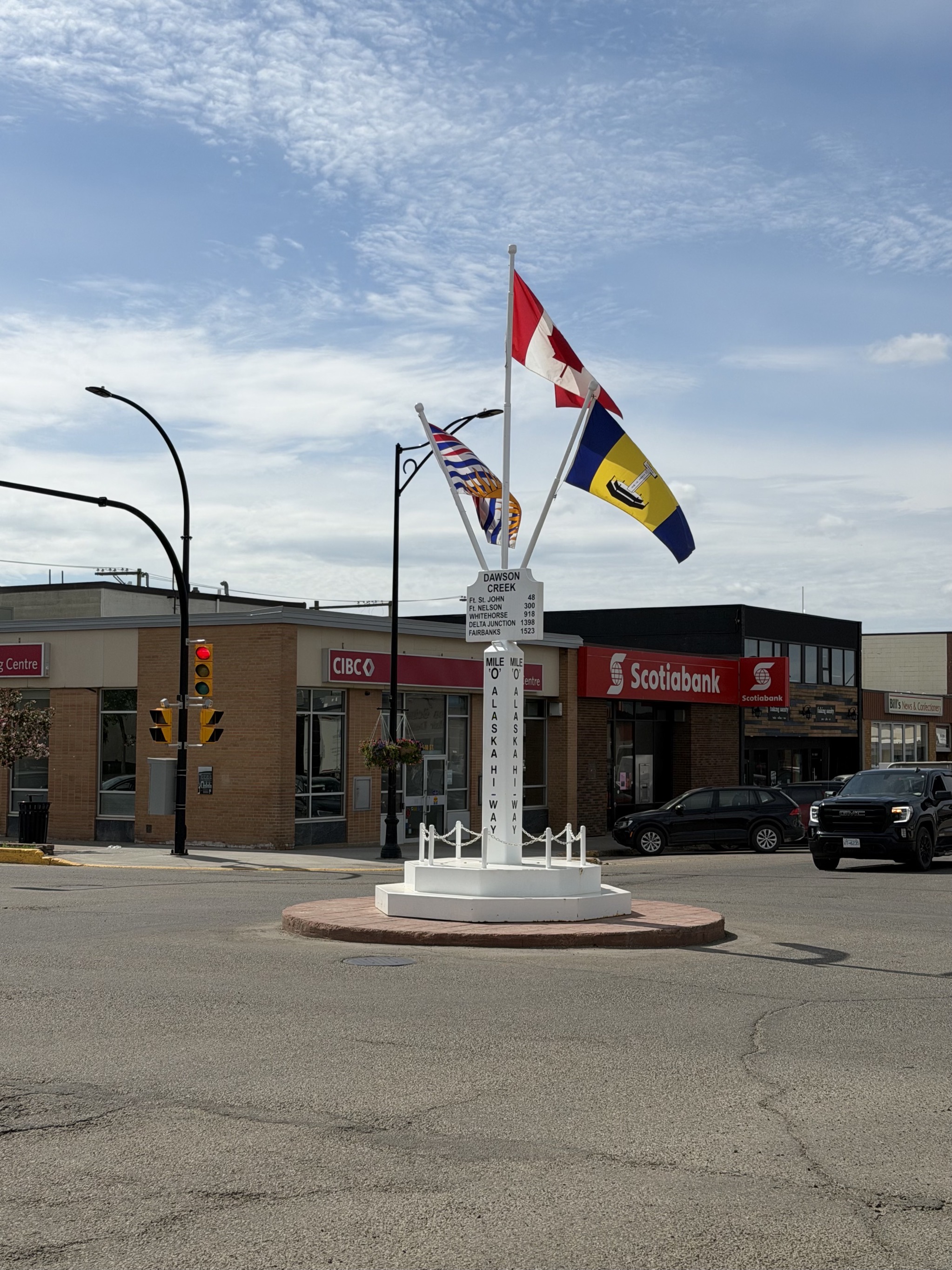 Mile 0 Alaska Highway marker