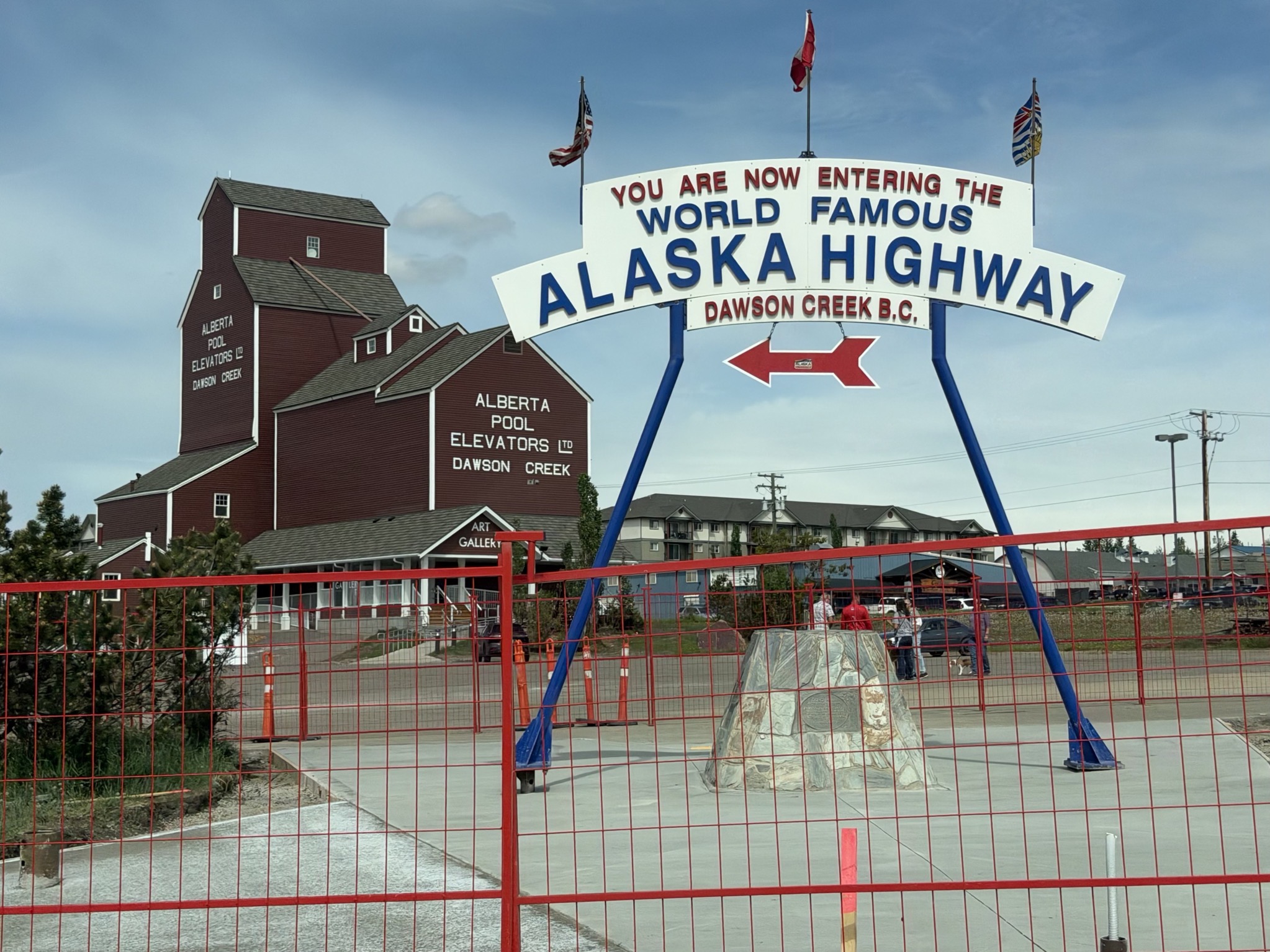 Passing by the Alaska Highway sign again
