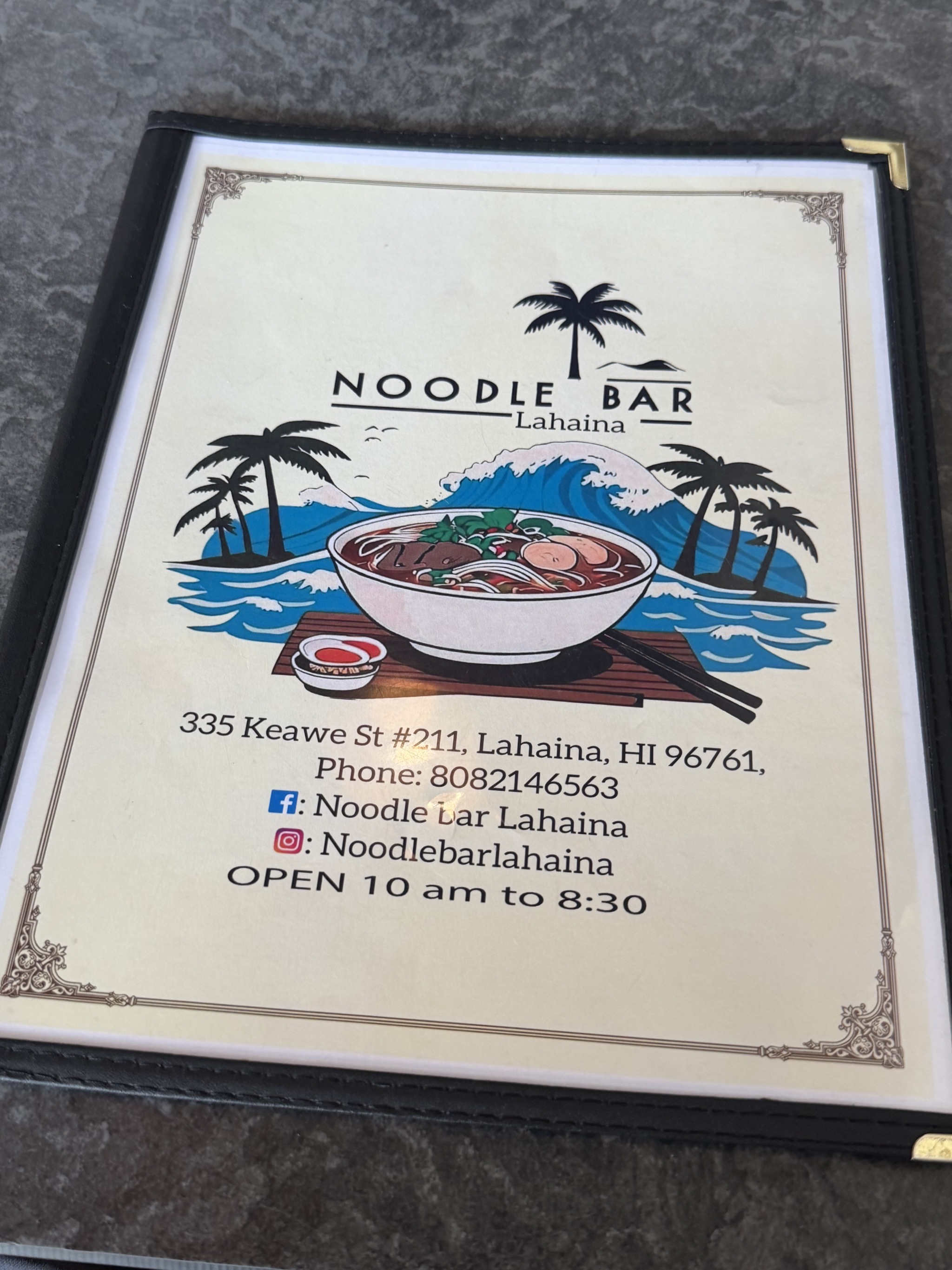 Noodle Bar Lahaina for dinner
